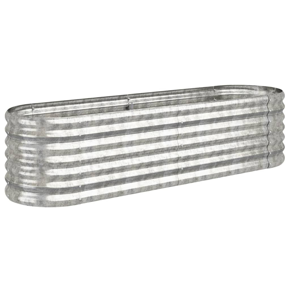 Lit surélevé de jardin acier galvanisé argenté