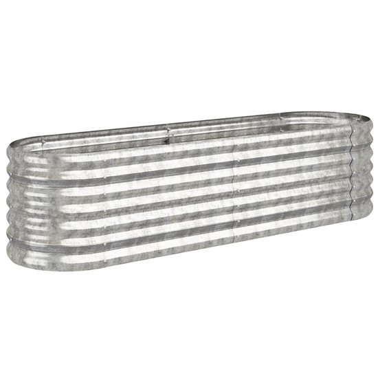 Lit surélevé de jardin acier galvanisé argenté