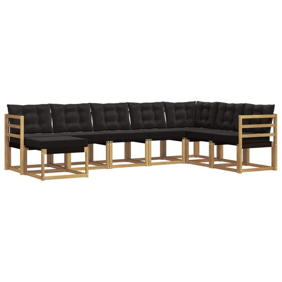Ensemble de canapés d'extérieur 8 pc blanc et noir
