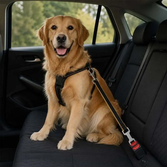 Attache ceinture spéciale laisse pour chien - sécurité voiture 45-65 cm
