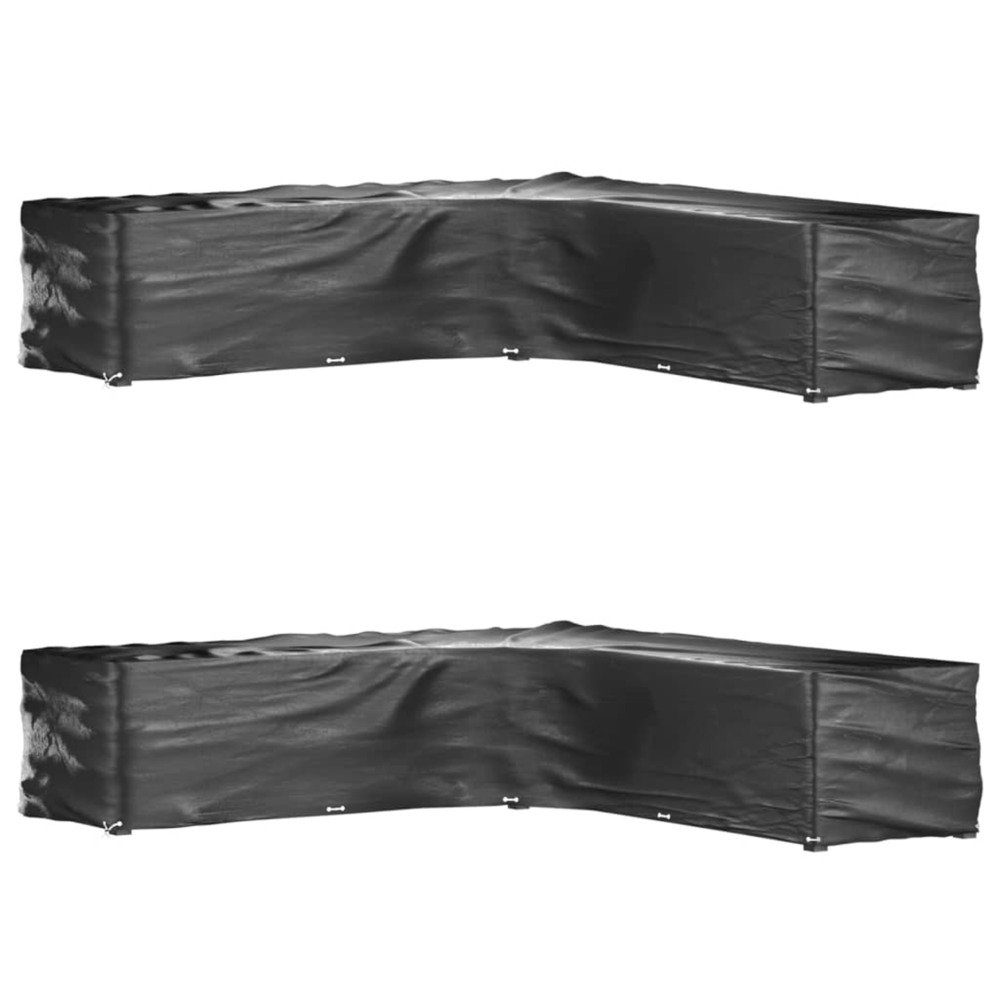 Housses de salon de jardin en forme de l 2 pcs 20 œillets