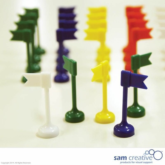 Jeu d'épingles à drapeau magnétiques pour tableaux blancs (jeu de 25)