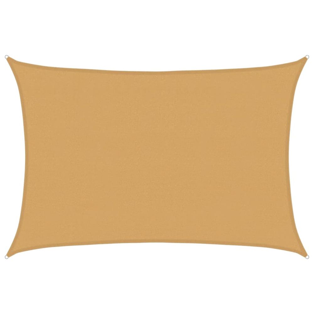 Voile d'ombrage 160 g/m² rectangulaire sable 4x5 m pehd