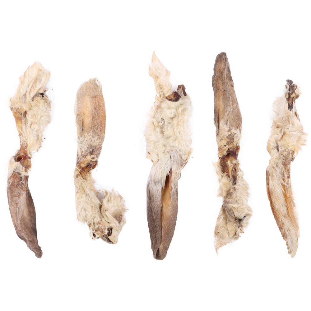 Oreille de lapin avec poils nature snack 200 g pour chien