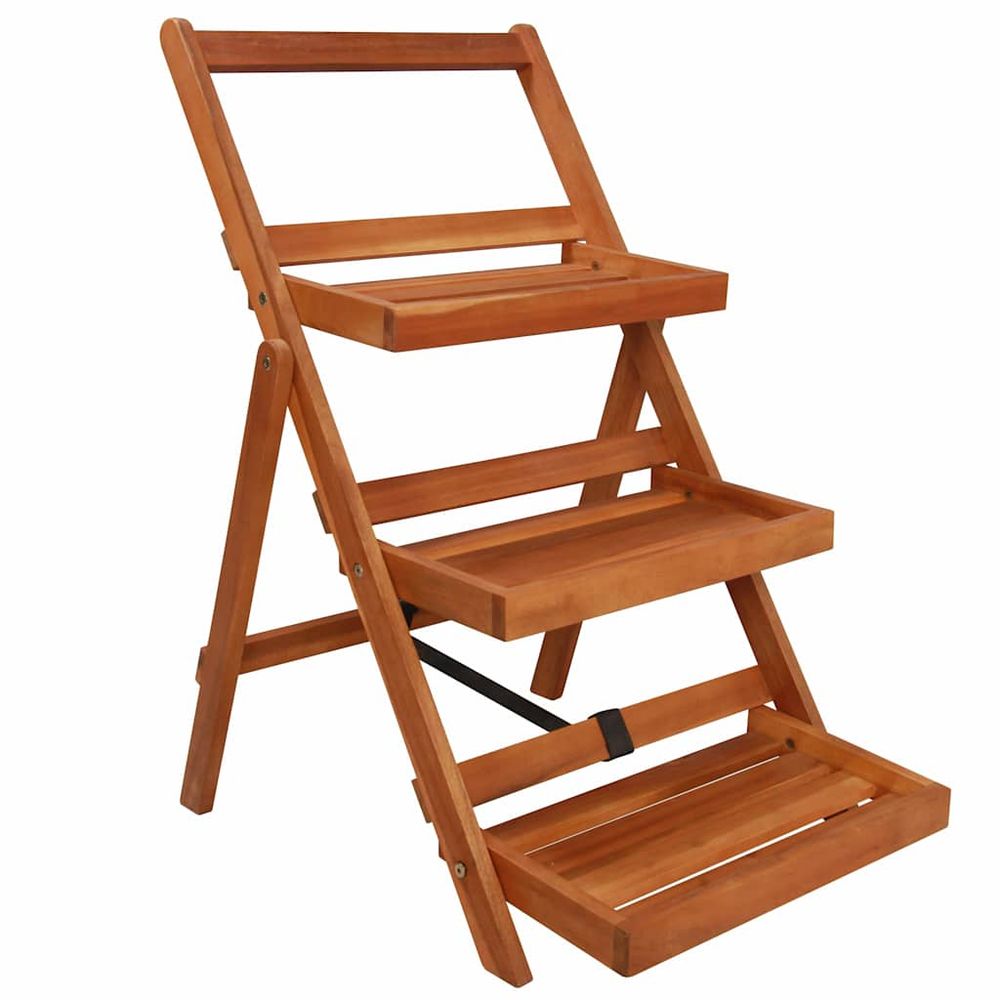 Support de jardinière à 3 niveaux 50x63x80 cm acacia solide