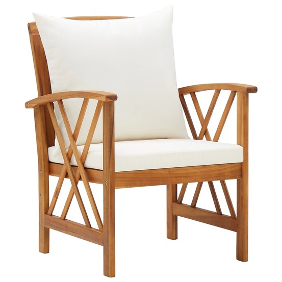 Chaises de jardin avec coussins lot de 2 bois d'acacia massif