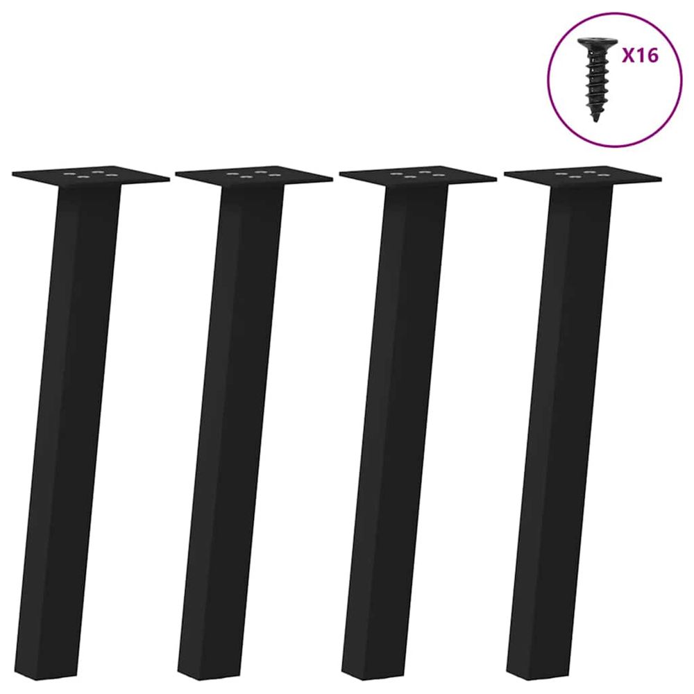 Pieds de table basse 4 pièces noir 30 cm acier