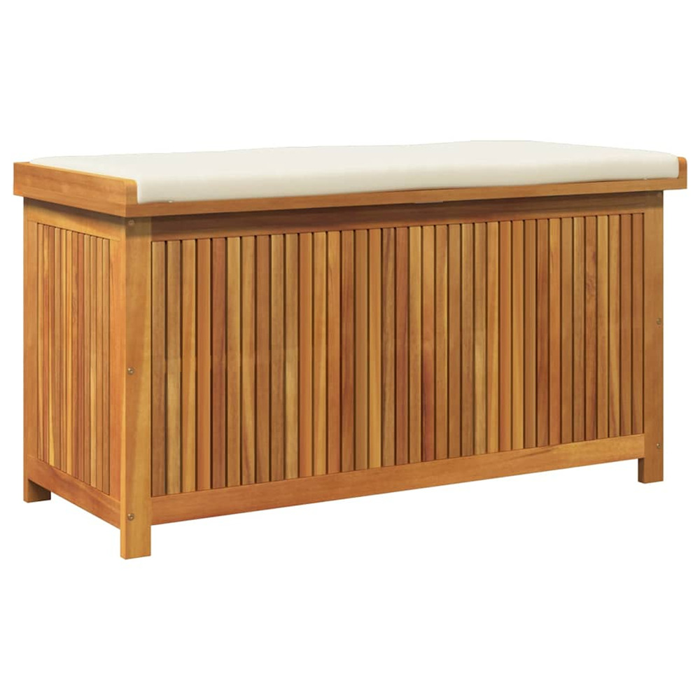 Boîte à coussins d'extérieur 113x50x60,5cm bois massif d'acacia
