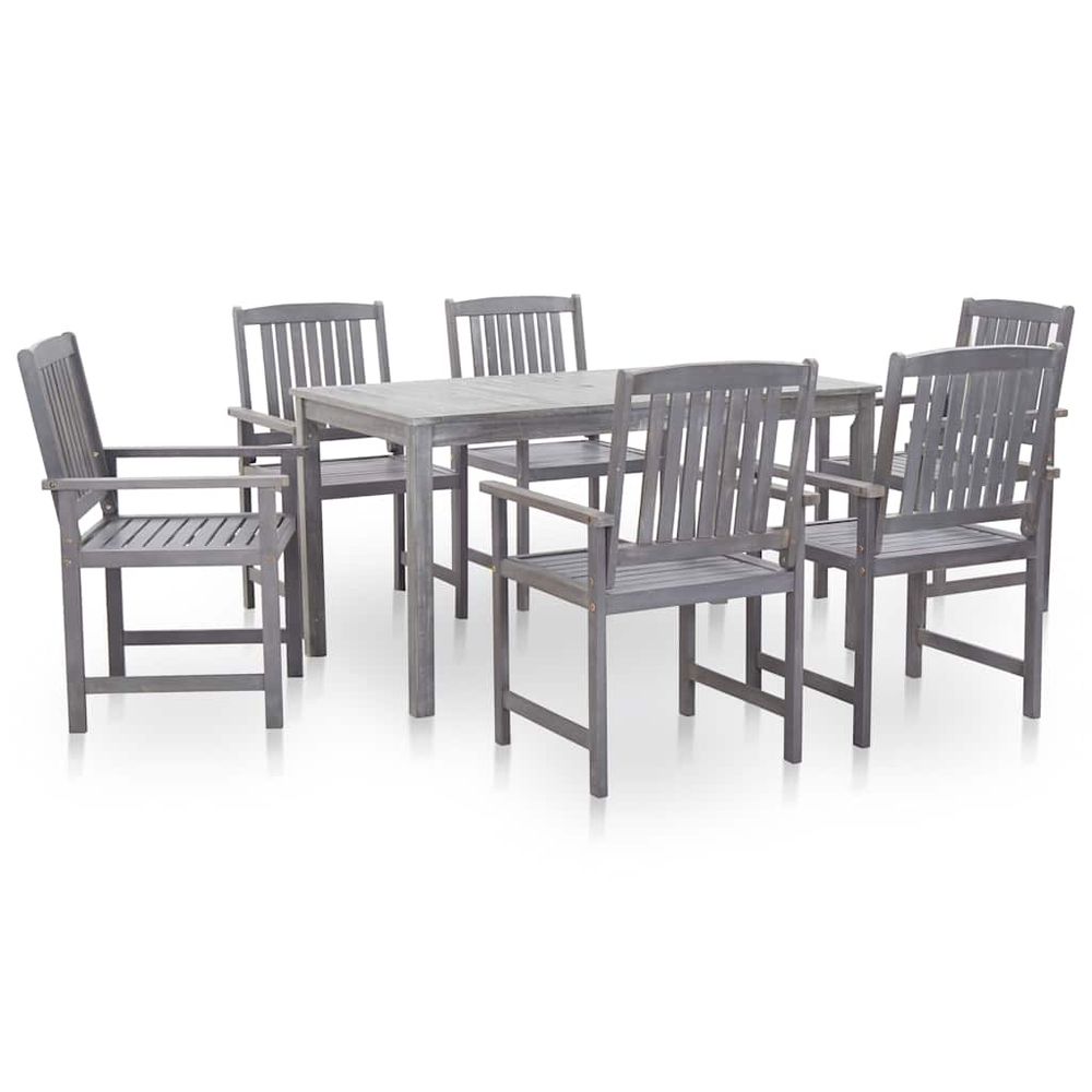 Ensemble à manger d'extérieur 7 pcs bois d'acacia massif