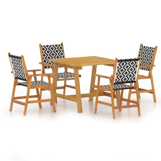 Ensemble à manger de jardin 5 pcs bois d'acacia solide