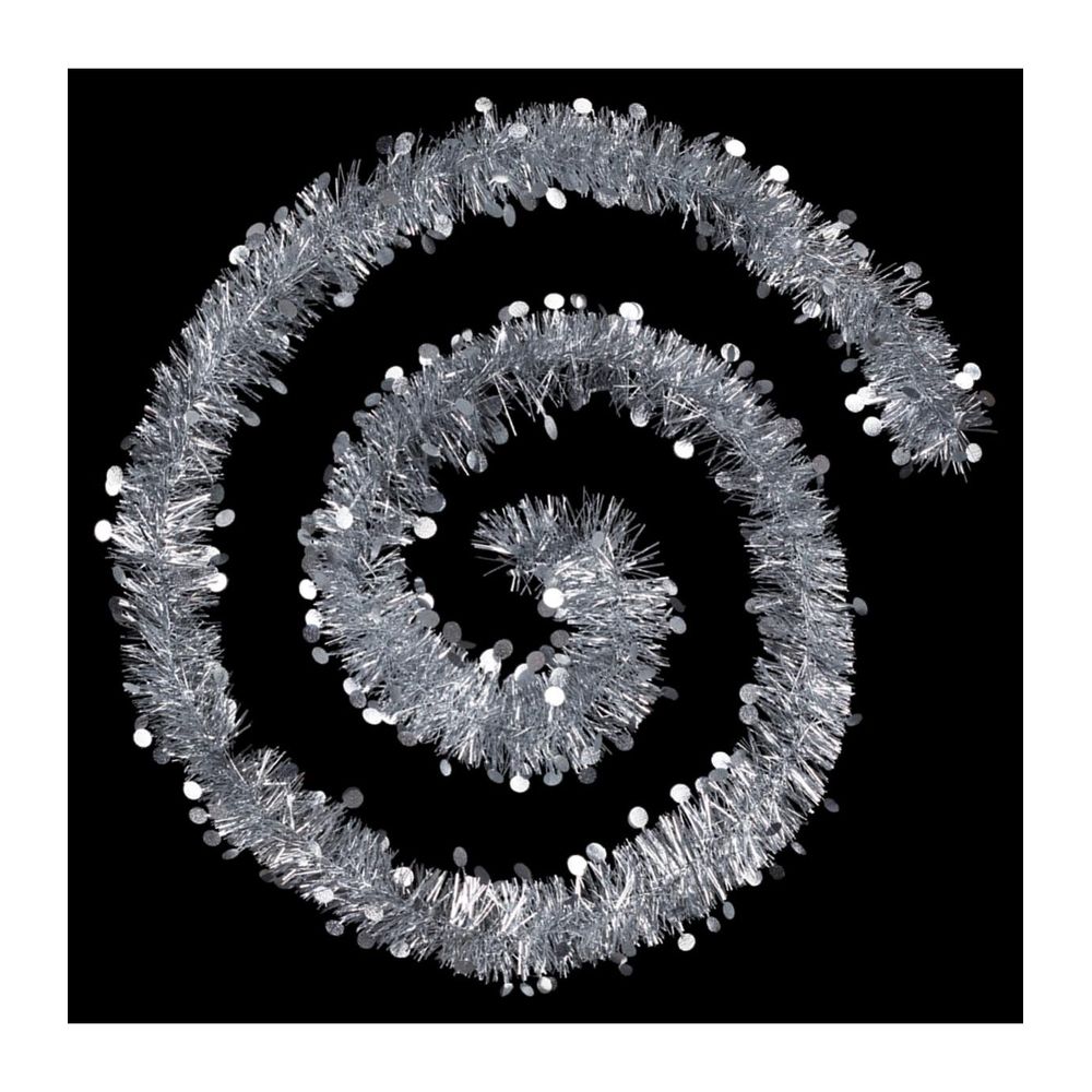 Guirlande de noël large 10 cm argent avec pastilles longueur 2 mètres