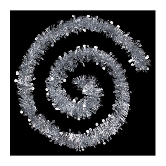 Guirlande de noël large 10 cm argent avec pastilles longueur 2 mètres