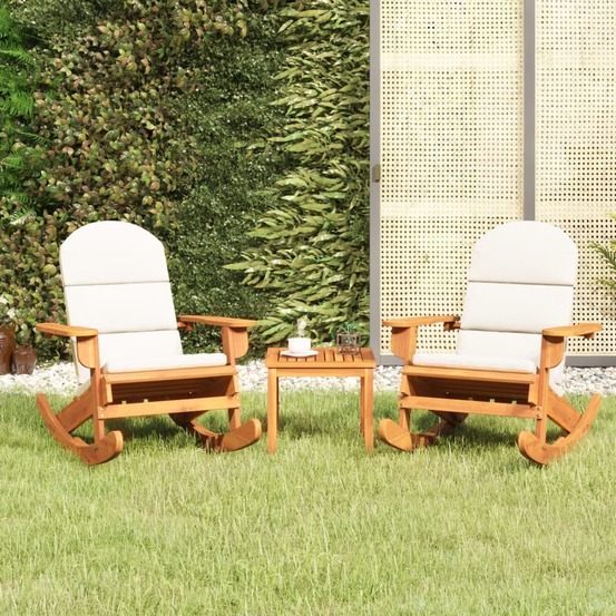 Ensemble de salon de jardin adirondack 3 pcs bois acacia solide
