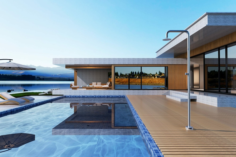 Douche de piscine en acier 316 resistance anticorrosion et design elegant