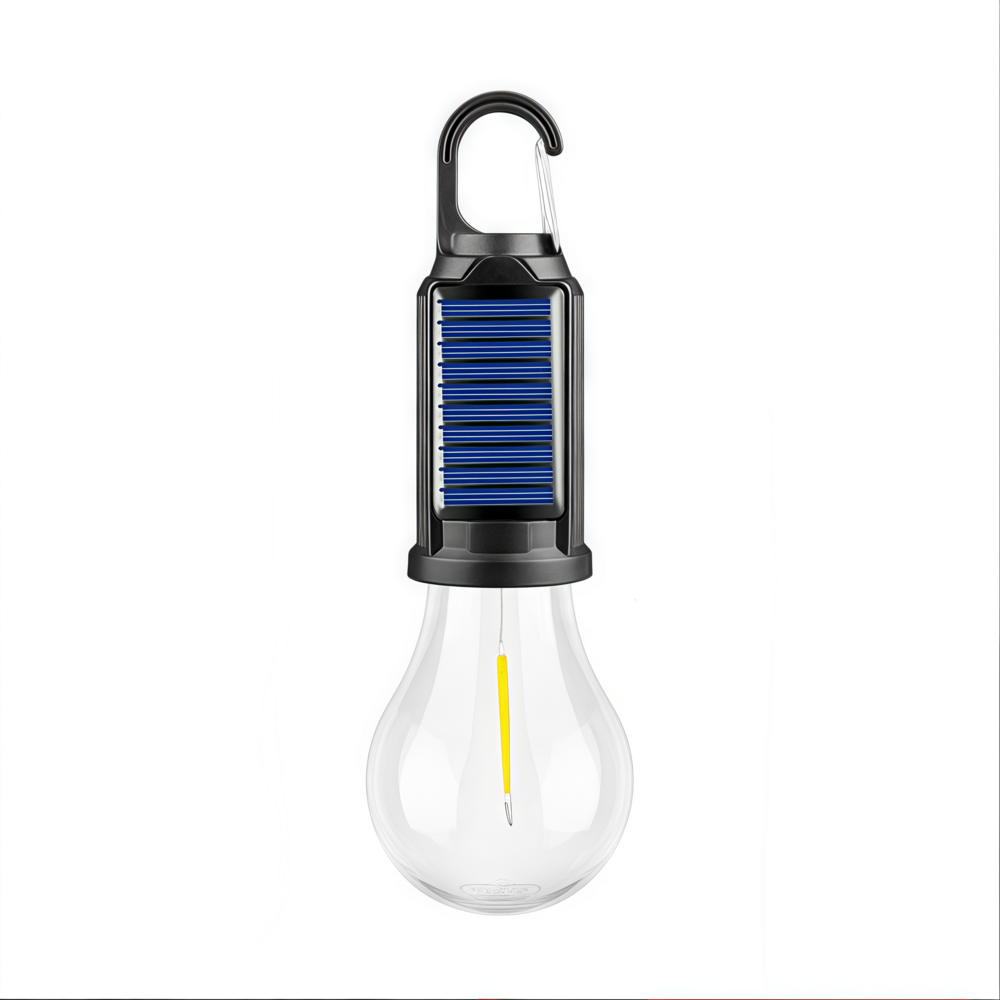 Lampe de camping solaire extérieure : lumière chaude d'ampoule tungstène pour ambiance tente