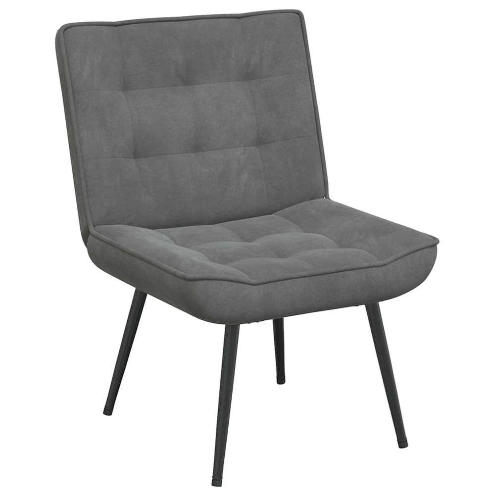 Chaise de relaxation gris foncé 64x74x84 cm velours