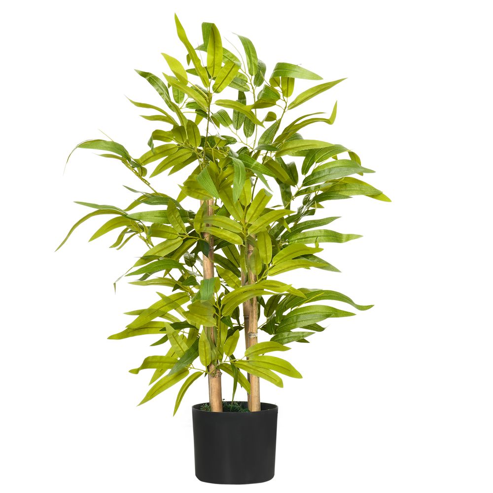 Bambou artificiel intérieur extérieur polyester décoration naturelle 60cm vert