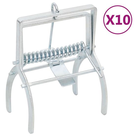 Pièges à taupes 10 pcs argenté acier galvanisé