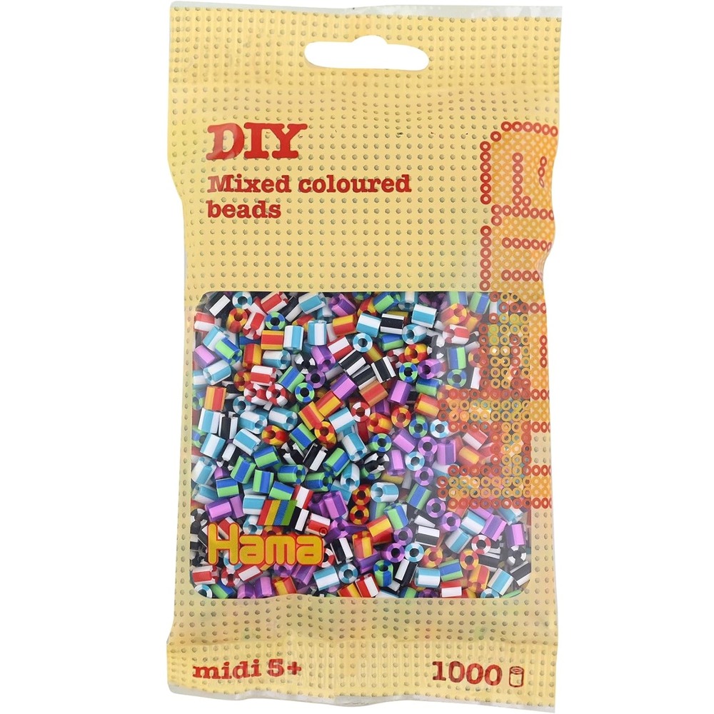 Sachet 1000 perles plastique midi mix bicolores