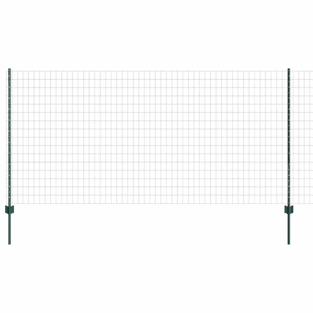 Clôture avec poteau vert 1,2 x 25 m acier et pvc