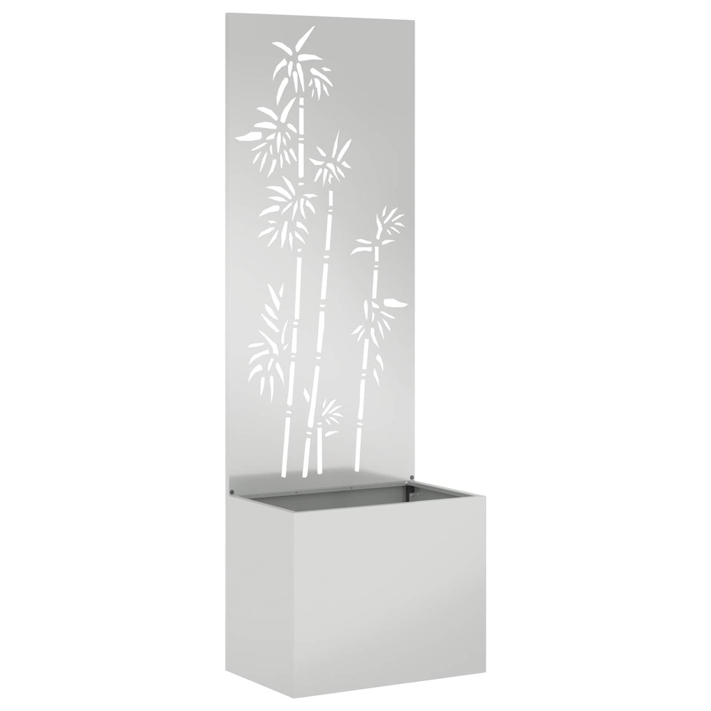 Écran de confidentialité de jardin floral argenté 50 x 140 cm