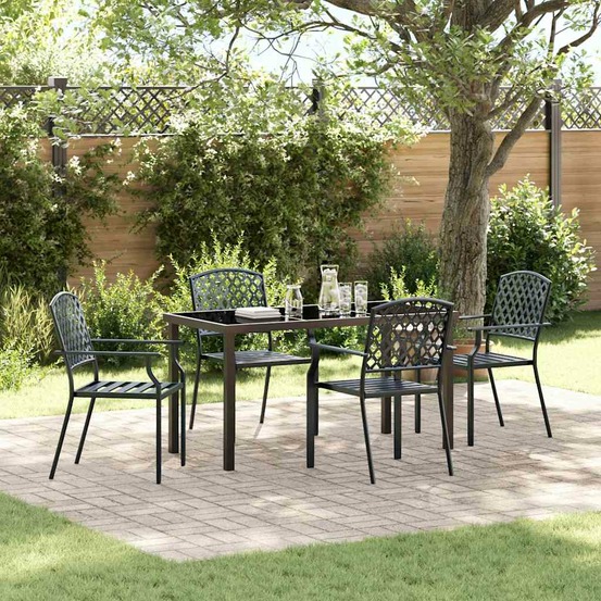Ensemble de salle à manger pour jardin 5 pcs anthracite