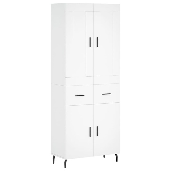 Buffet bahut commode armoire meuble de rangement organisateur cuisine salle de séjour salon haut 69,5 x 34 x 180 cm bois d'in
