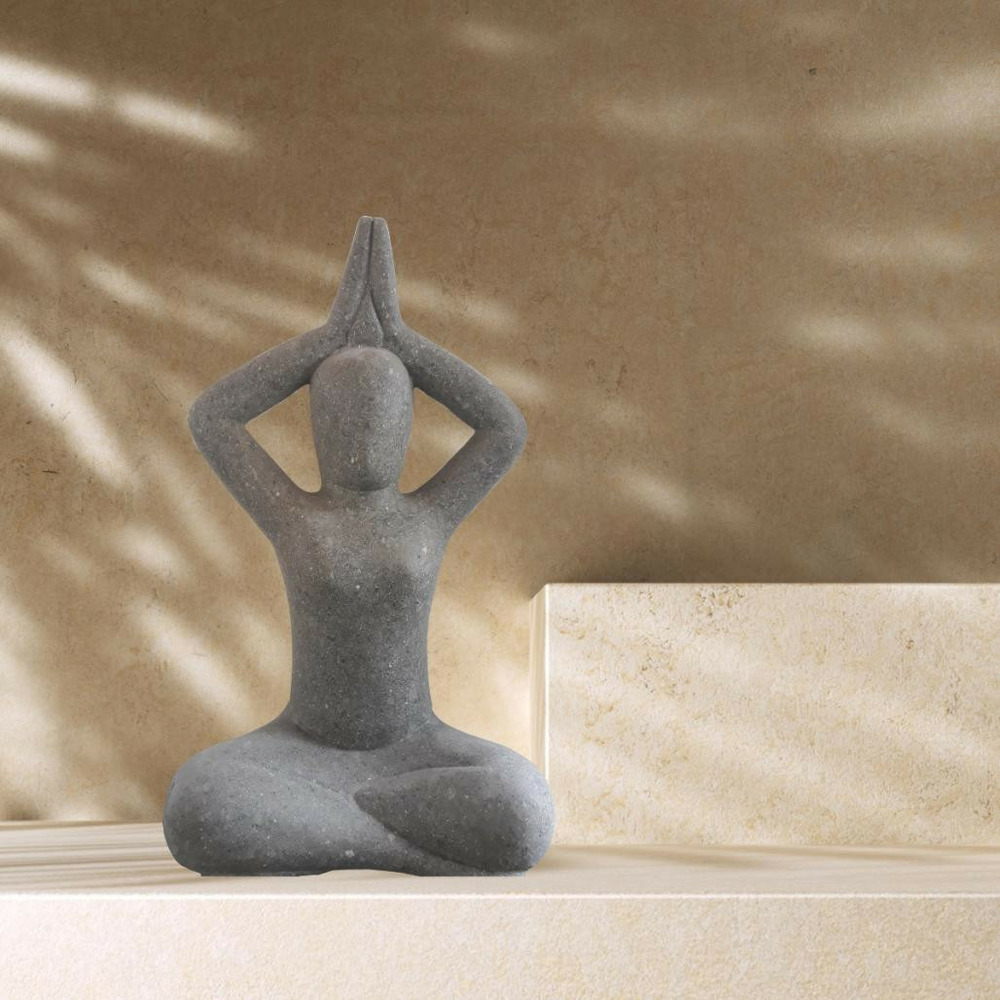Statue design en pierre yoga 50 cm