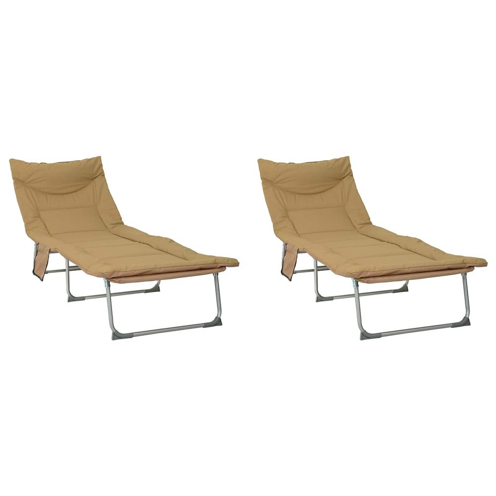 Transat pliant avec coussin 2 pc beige