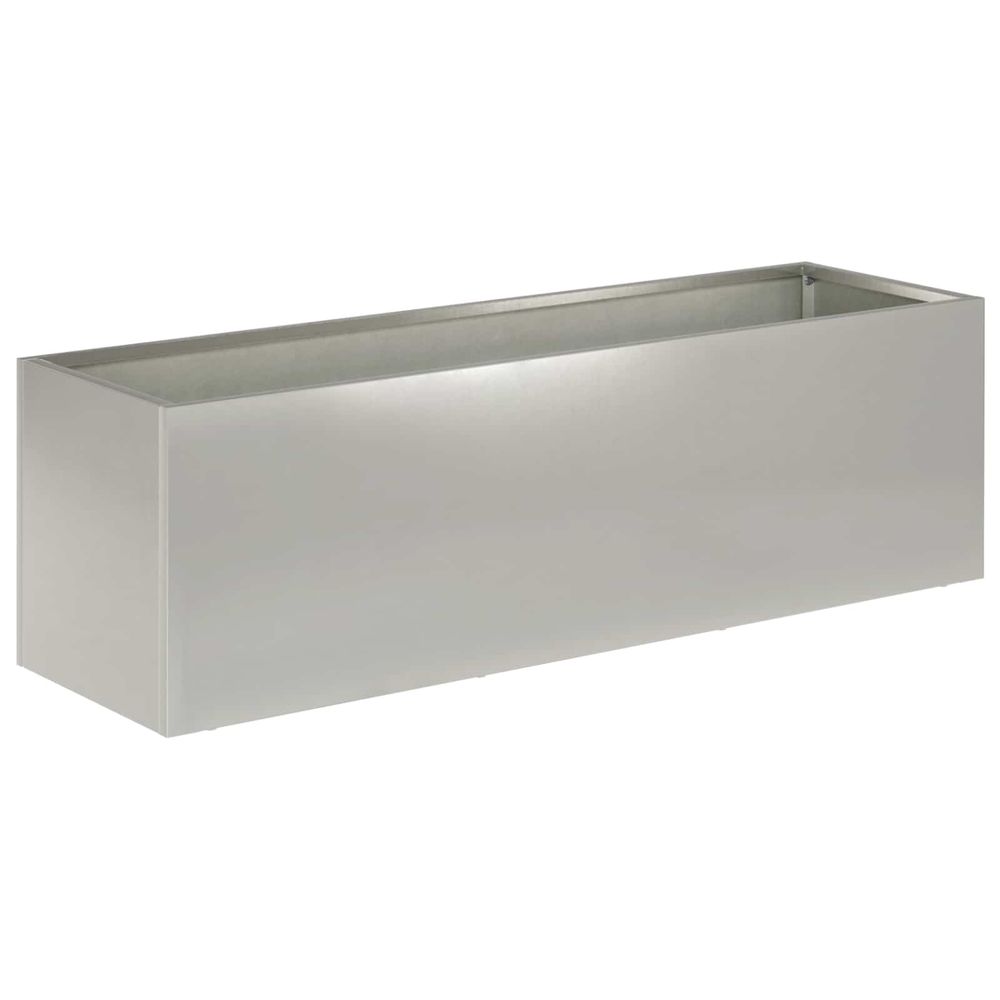 Cache-pot de jardin argenté 80 x 30 x 30 cm acier inoxydable