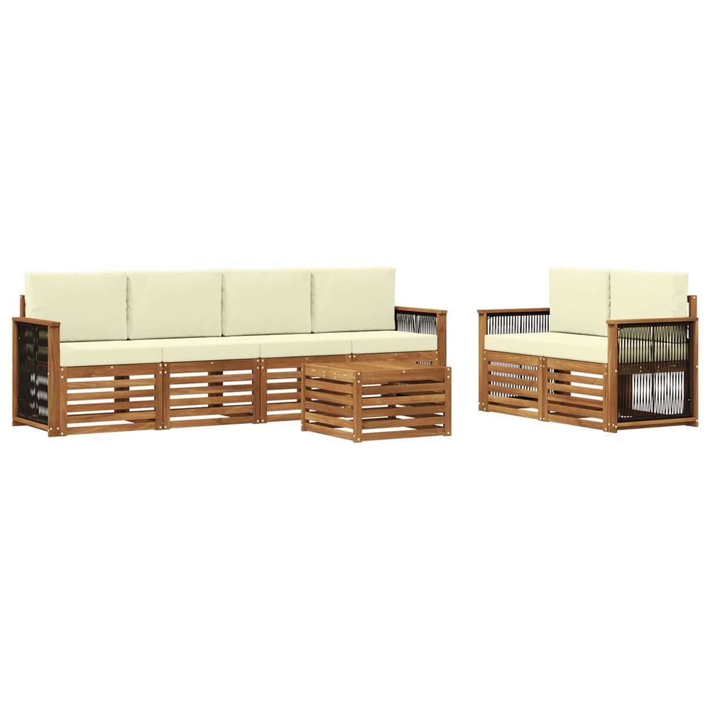 Ensemble de canapés d'extérieur 7 pc naturel et crème