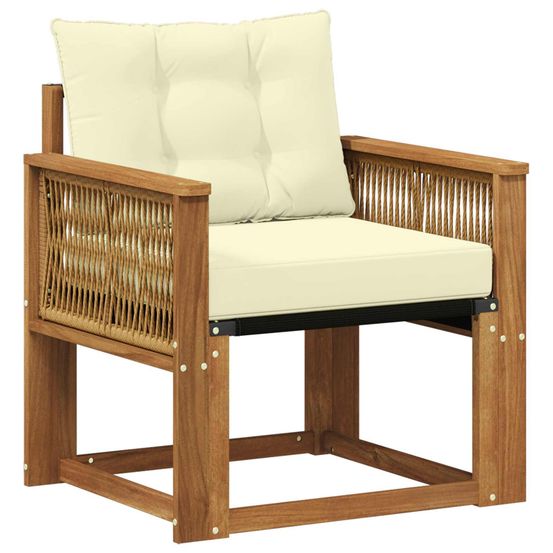 Sofa de milieu extérieur bois d'acacia massif et textilène