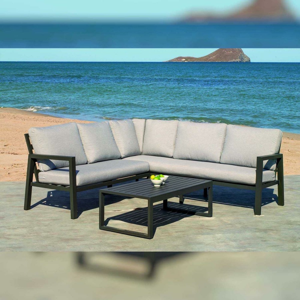 Salon de jardin canapé en aluminium hublot