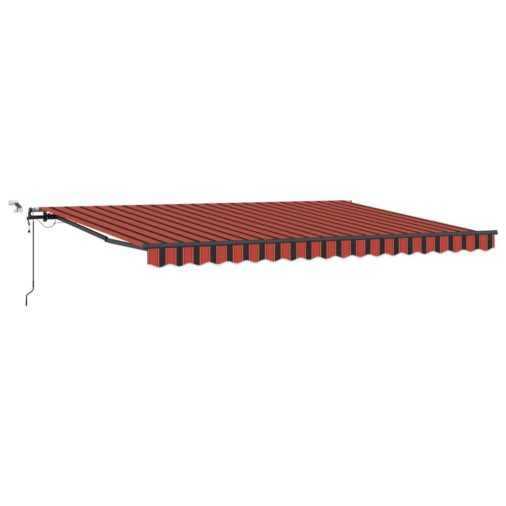 Auvent rétractable orange et marron 450 × 350 cm polyester