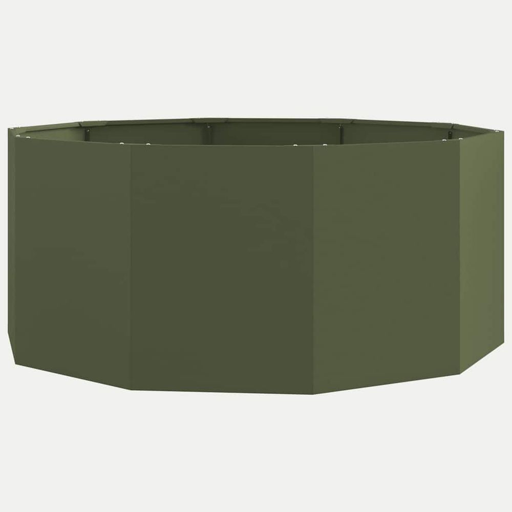 Jardinière vert olive 120 x 120 x 50 cm acier