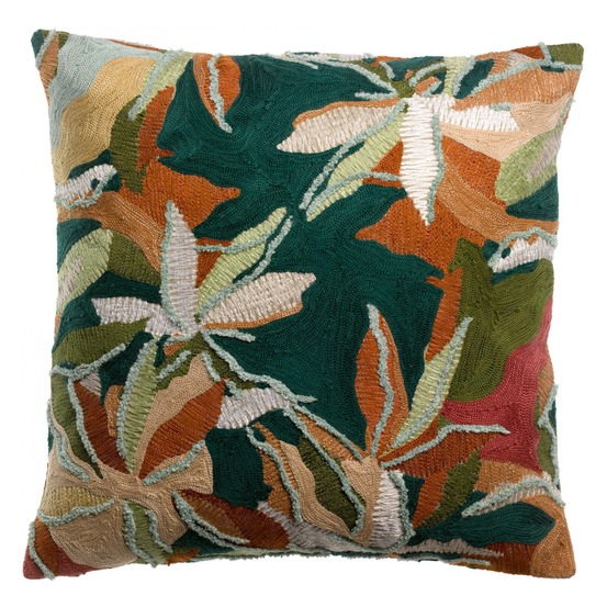 Coussin brodé alina petrole 45 x 45 cm