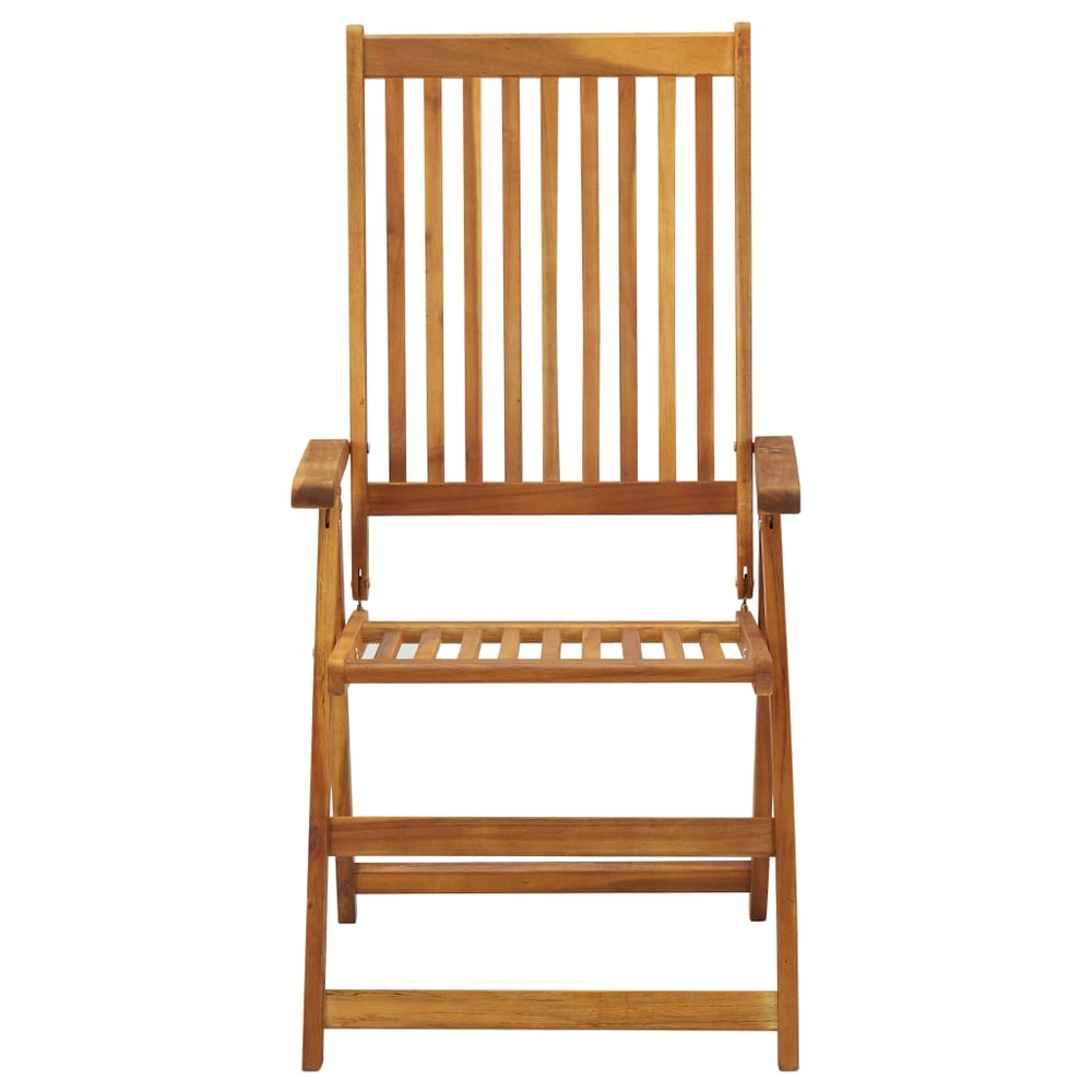 Chaises inclinables de jardin lot de 3 bois solide d'acacia
