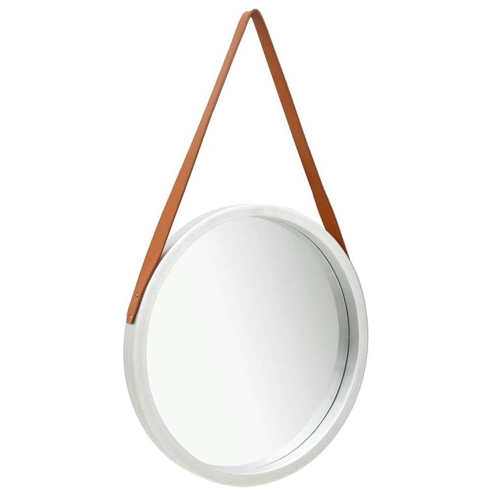 Miroir mural avec sangle 50 cm argenté