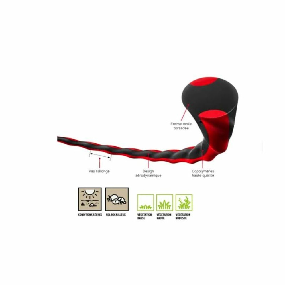 Fil débroussailleuse ovale torsade terramax rouge/noir ø3 mm/24cm oregon 636769