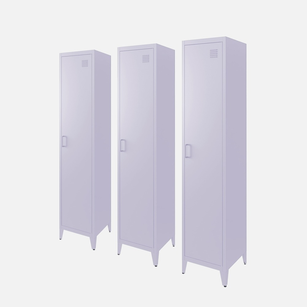 Lot de 3 armoires chambre enfant, 4 espaces de rangement en métal