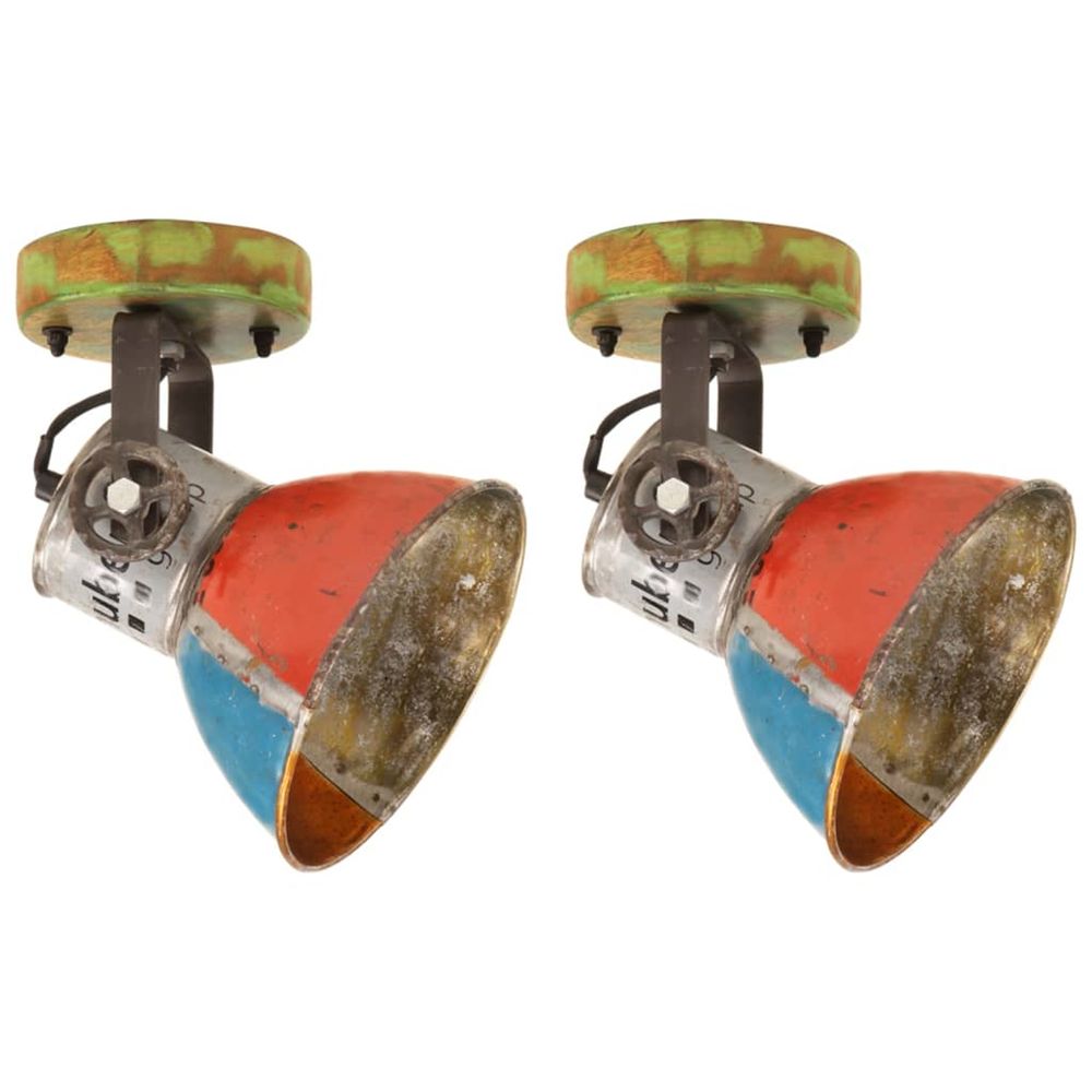 Plafonniers industriels 2 pcs récupérés 17x24 cm e27