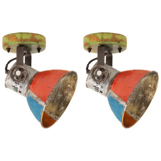 Plafonniers industriels 2 pcs récupérés 17x24 cm e27