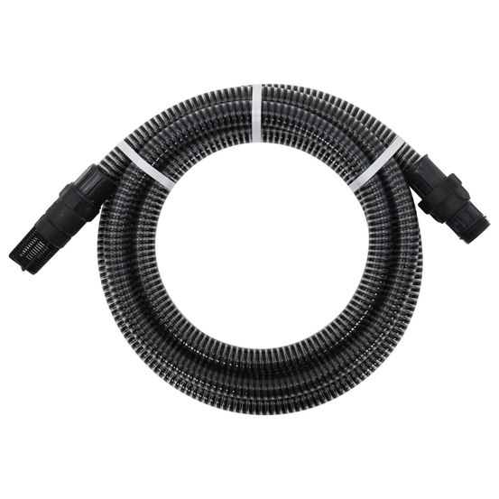 Tuyau d'aspiration avec raccords en pvc noir 1