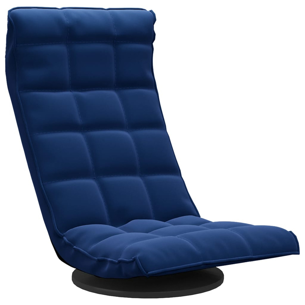 Chaise de sol pivotante bleu velours