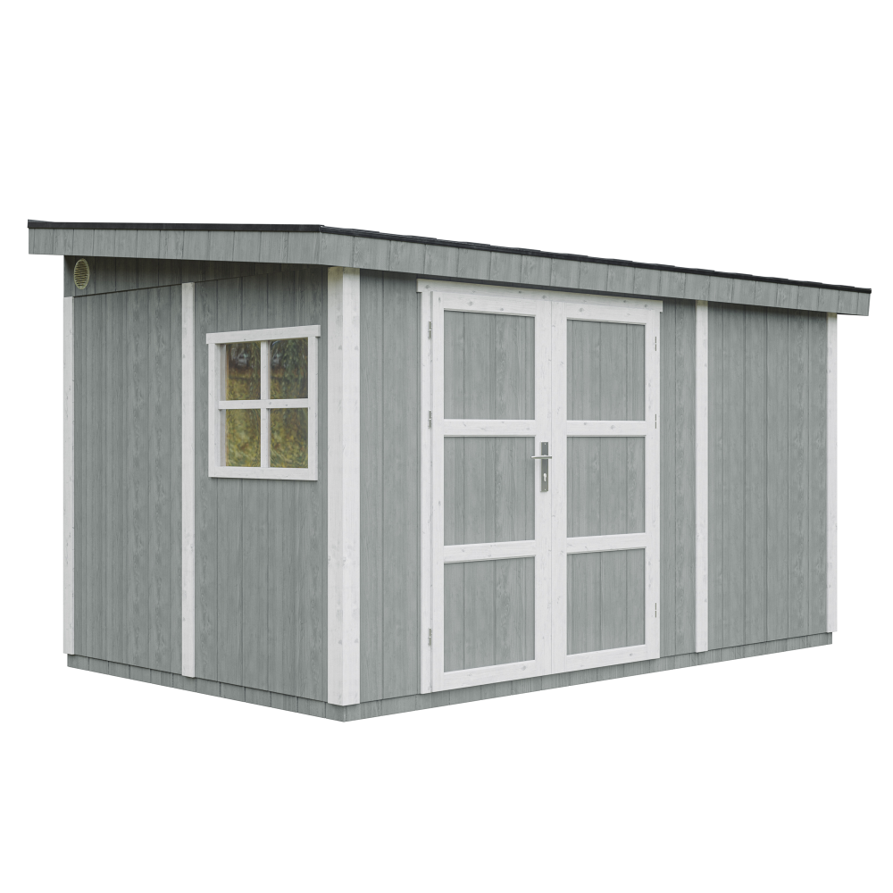 Abri de jardin qualité premium 8,68 m² - h231x248x412 cm - timbela m939-cavern steel