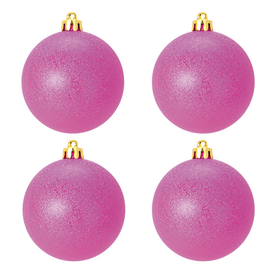 Set de 4 boules metalisees de noel