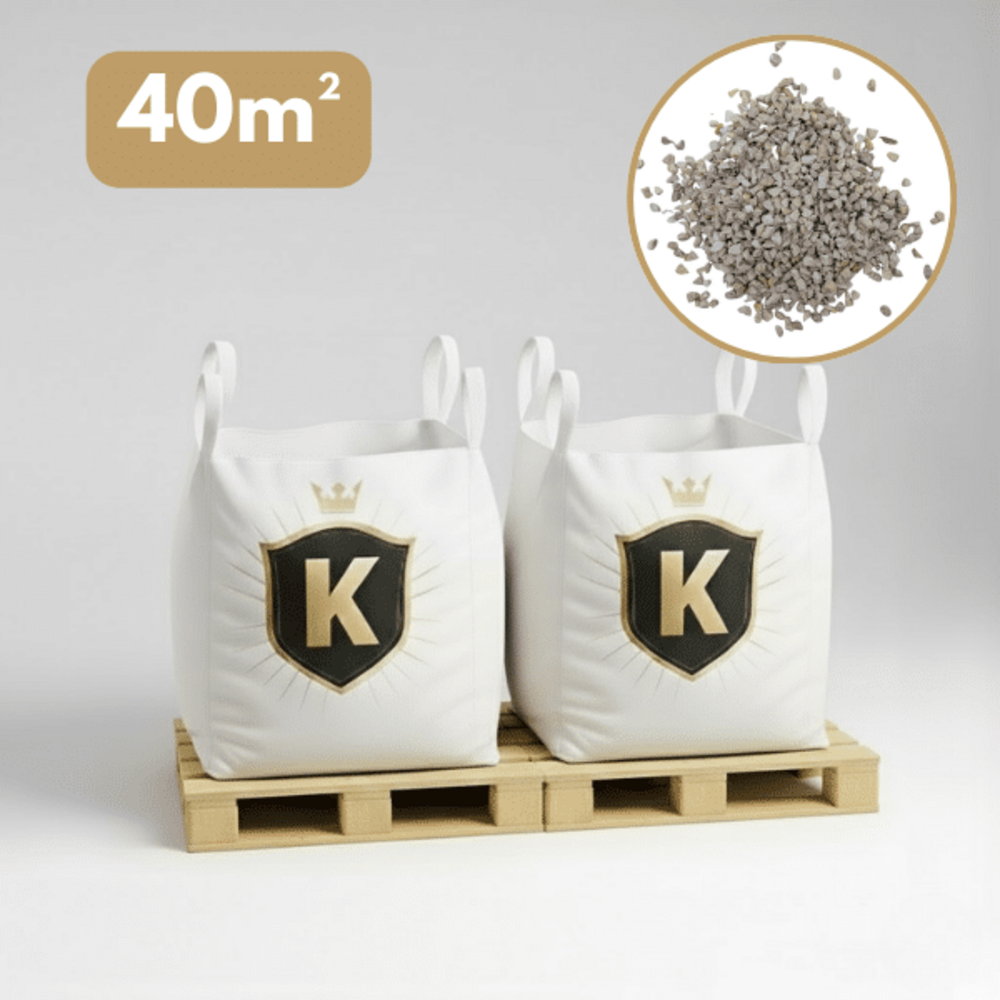 Gravillons calcaire blanc 6/10 mm – pack 2 big bag +/- 1,5t – 40 m²