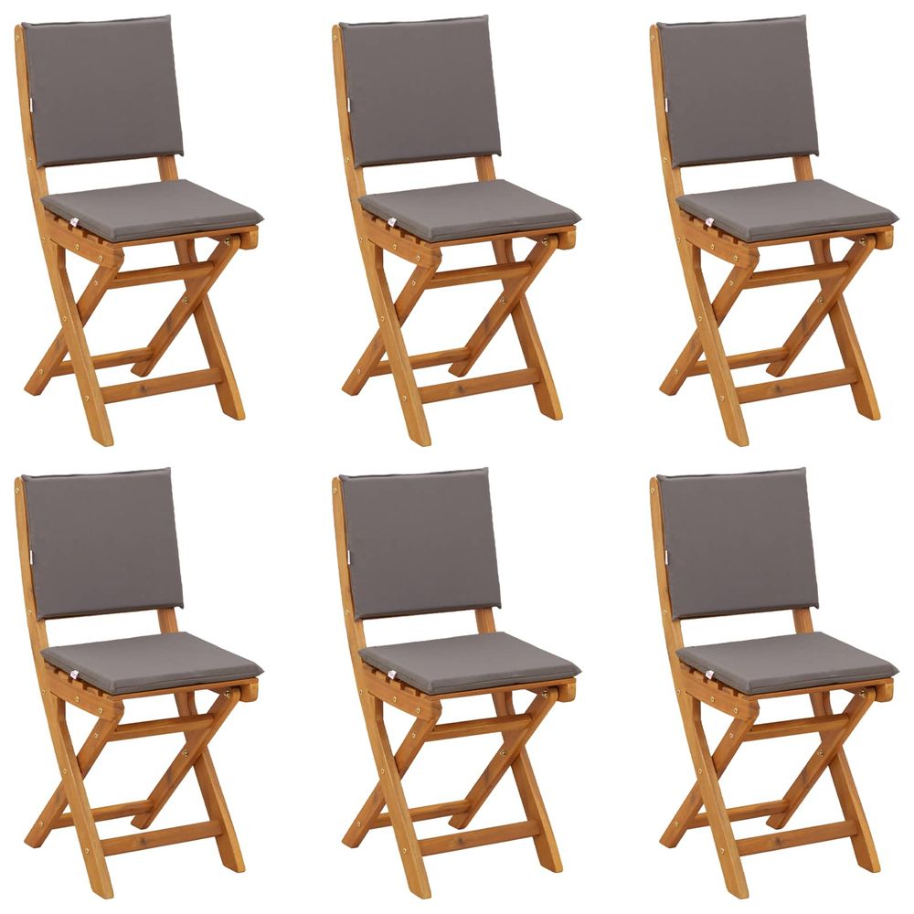 Chaises de bistrot d'extérieur 6 pc gris foncé