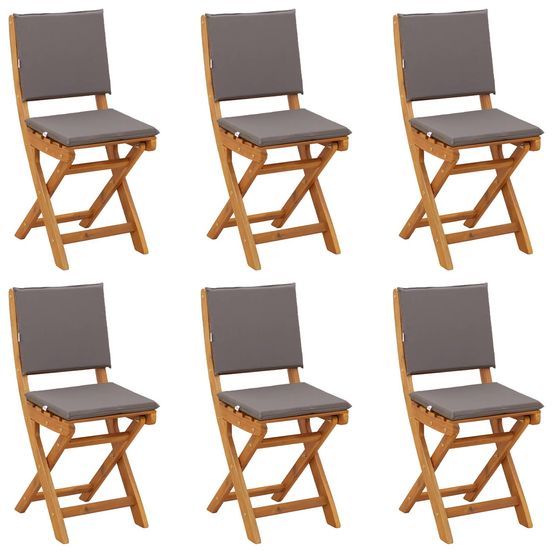 Chaises de bistrot d'extérieur 6 pc gris foncé