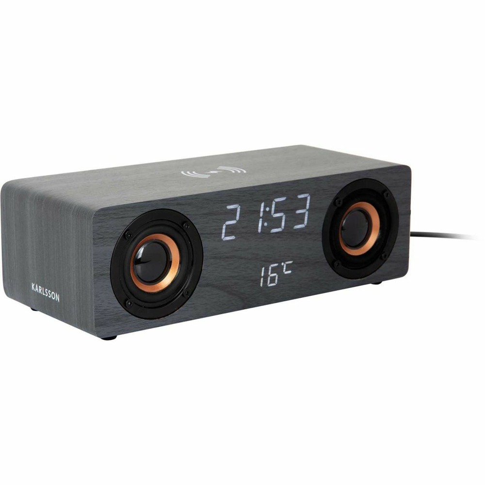 Réveil avec chargeur à induction et enceinte bluetooth classic noir